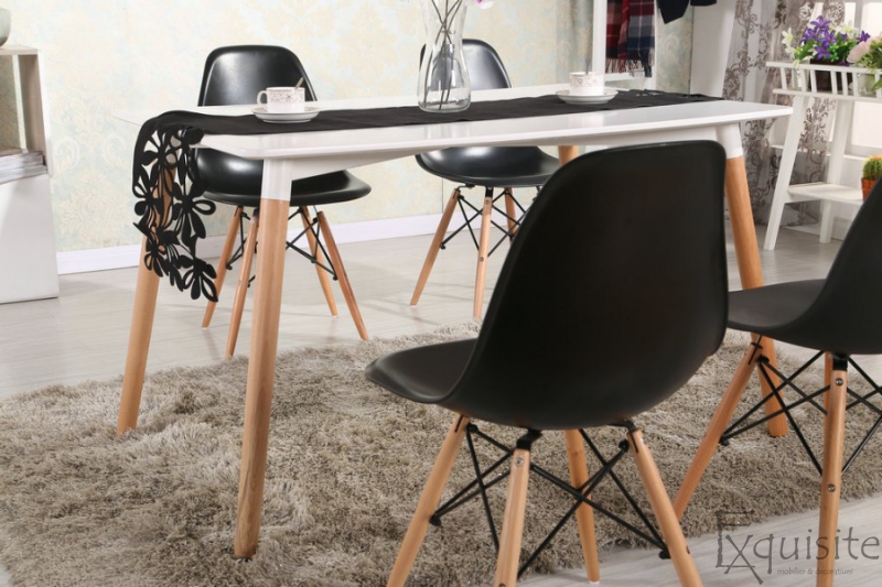 Masa de bucatarie, living MDF cu picioare din lemn, design Eames, EX10124