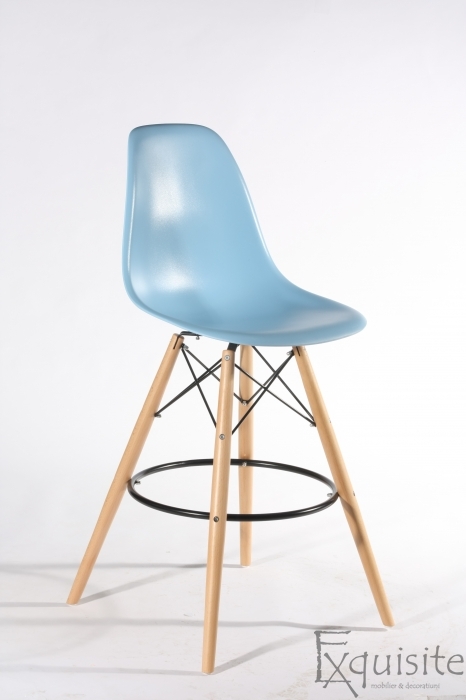 Scaun de bar cu picioare din lemn, inaltime 66cm, design Eames8