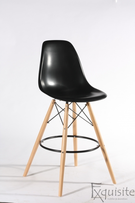 Scaun de bar cu picioare din lemn, inaltime 66cm, design Eames5