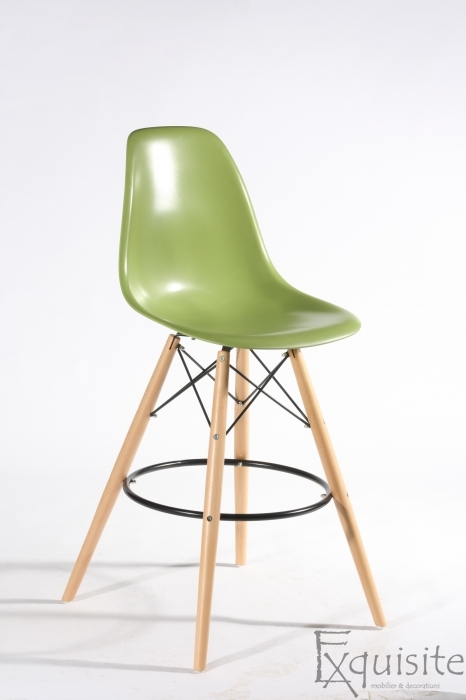 Scaun de bar cu picioare din lemn, inaltime 66cm, design Eames9