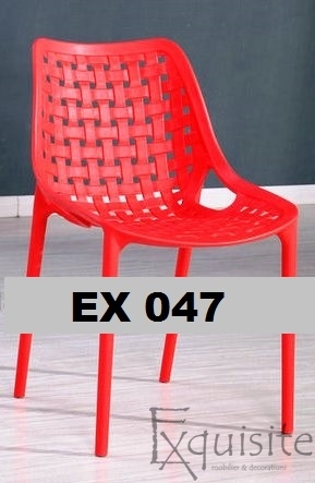 Scaun de bucatarie din plastic, Exquisite, rosu. galben, alb1