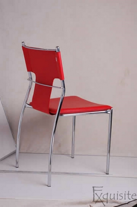 Scaun de bucatarie, piele ecologica si picioare cromate2