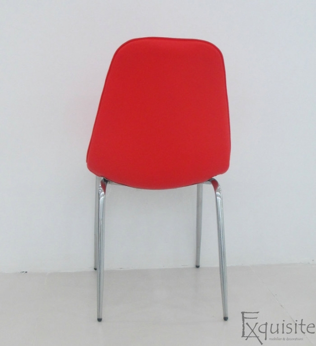 Scaune de bucatarie din piele ecologica cu picioare cromate3