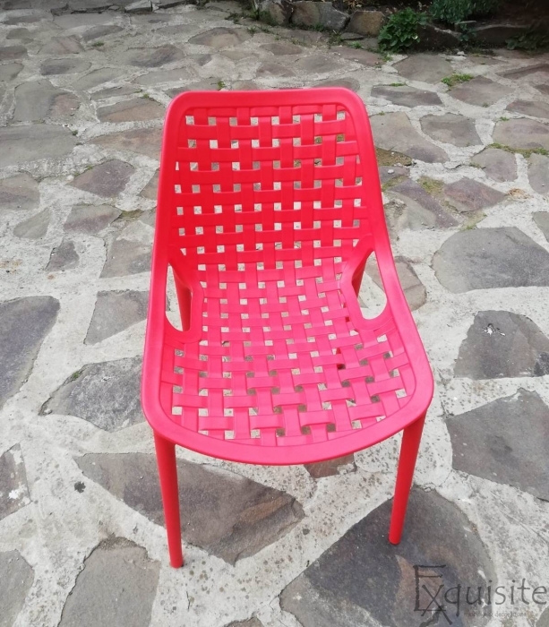 Scaun pentru terasa, bucatarie, Set 4 bucati, rosu1