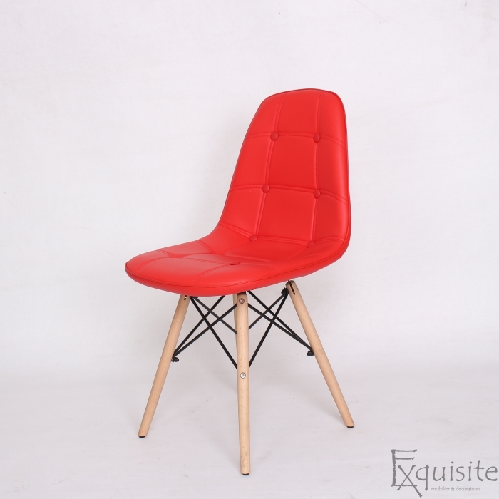 Scaun tapitat alb cu piele ecologica - Set 2 scaune2