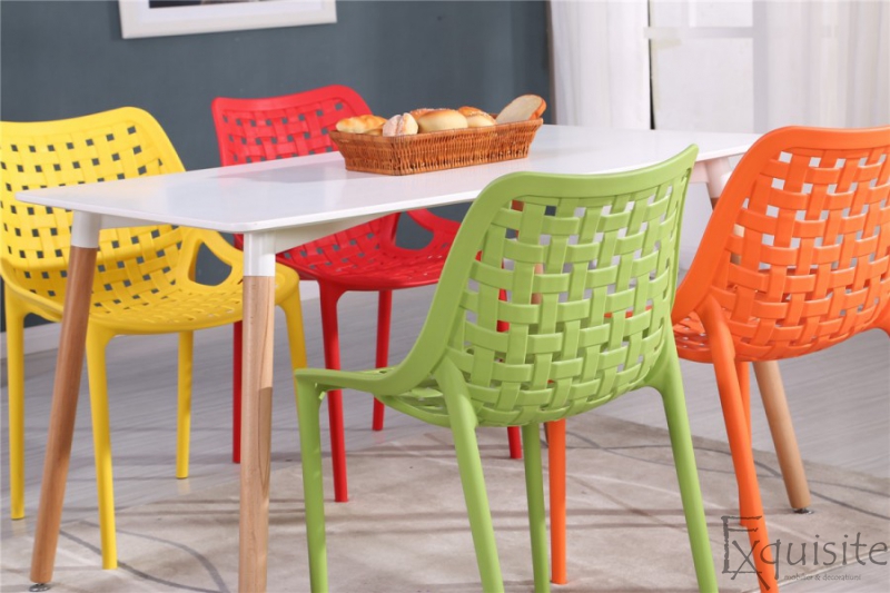 Scaun de bucatarie din plastic, Exquisite, rosu. galben, alb5