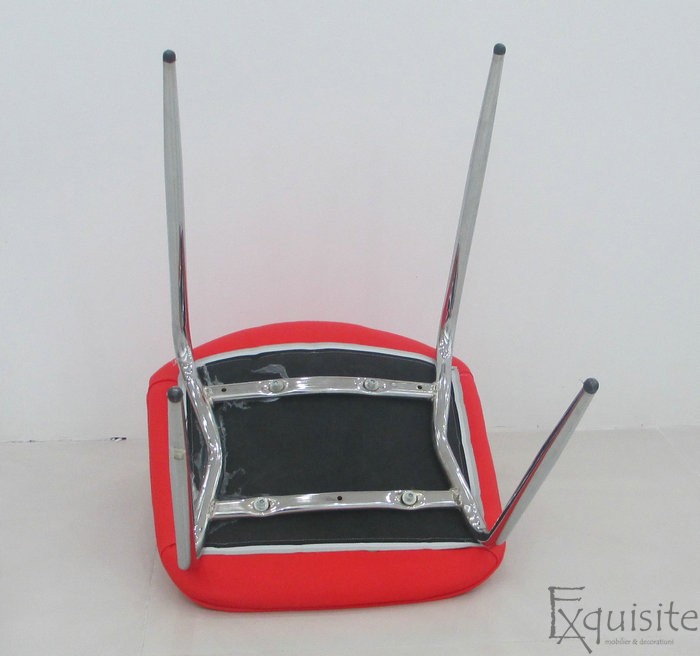 Scaune de bucatarie din piele ecologica cu picioare cromate5