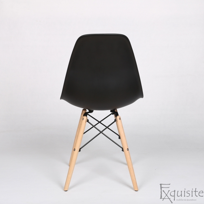 Scaune living, bucatarie, set 4 bucati, tip Eames, negru5