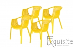 Scaune de bucatarie din plastic - Set 4 Scaune - galben, verde, alb, portocaliu, negru, rosu