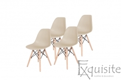 Scaune de bucatarie cu picioare din lemn - Set 4 scaune 