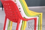 Scaun de bucatarie din plastic, Exquisite, rosu. galben, alb1