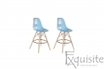 Scaune de bar din plastic cu picioare din lemn - Set 2 bucati - diverse culori3