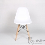 Scaune de bucatarie - Set 4 bucati - design modern cu picioare din lemn, EX071, alb 0