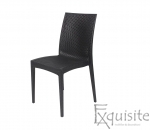 Scaun negru pentru terasa - set 4 bucati - plastic imitatie impletitura ratan0