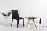 Scaun negru pentru terasa - set 4 bucati - plastic imitatie impletitura ratan1