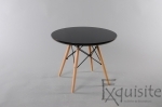 Masuta cafea din MDF, blat negru, diametru 60cm, EX1013N0